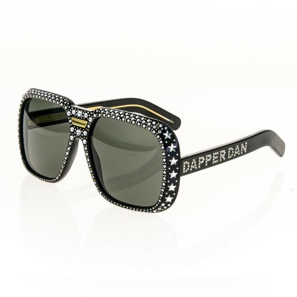 Dapper Dan Crystal Logo Retro glasses CLEAR LENS